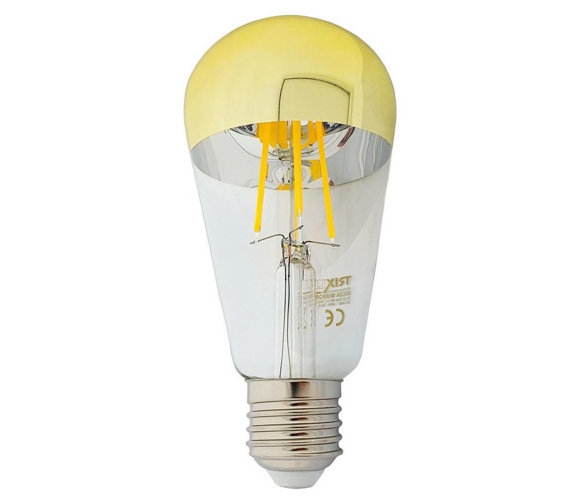  LED Žiarovka so zrkadlovým vrchlíkom DECOR MIRROR ST64 E27/8W/230V 4200K zlatá  - Svet-svietidiel.sk