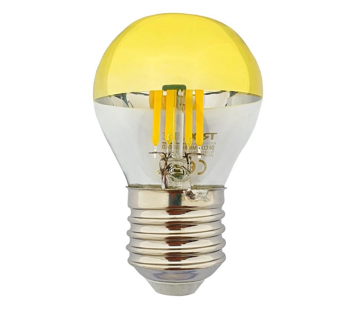  LED Žiarovka so zrkadlovým vrchlíkom DECOR MIRROR P45 E27/5W/230V 4200K zlatá  - Svet-svietidiel.sk