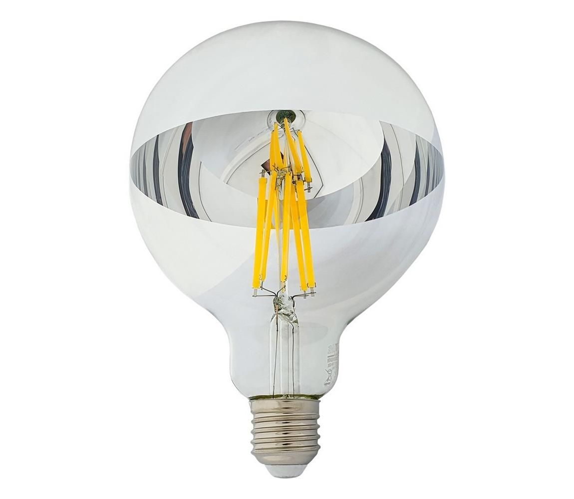  LED Žiarovka so zrkadlovým vrchlíkom DECOR MIRROR G125 E27/12W/230 4200K strieborná  - Svet-svietidiel.sk
