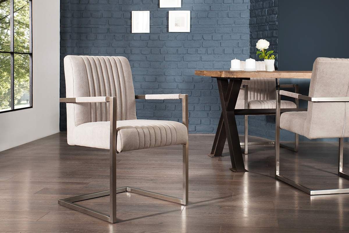 LuxD 21071 Konzolová stolička Boss s podrúčkami, sivá - ESTILOFINA.SK