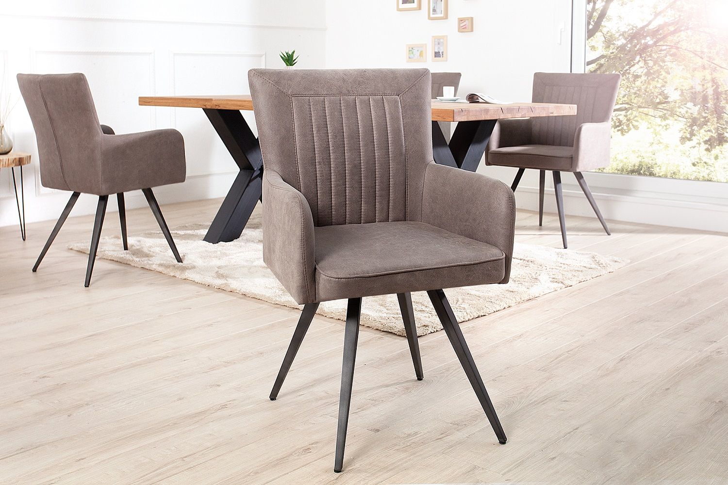 LuxD 25901 Dizajnová stolička Malik vintage taupe - ESTILOFINA.SK