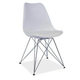 KONDELA Metal New jedálenská stolička biela / chróm