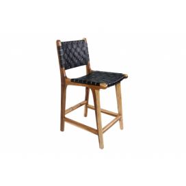 Norddan Dizajnová barová stolička Jamison čierna koža