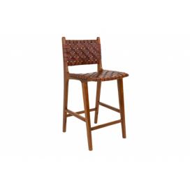 Norddan Dizajnová barová stolička Jamison hnedá koža
