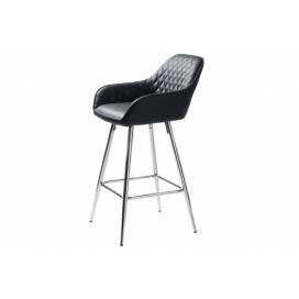 Furniria Dizajnová barová stolička Dana čierna ekokoža