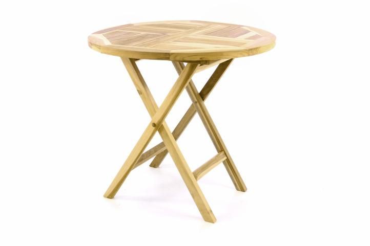 Divero 60388 Záhradný stôl sklopný z teakového dreva - Ø 80 cm - Kokiskashop.sk