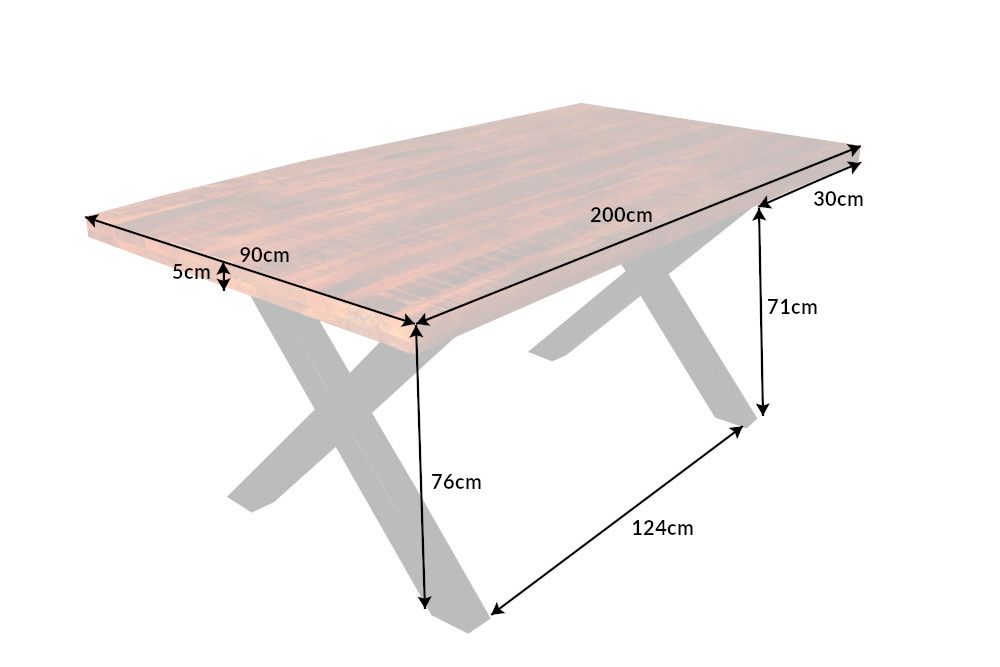 Jedálenský stôl EURYTOS Dekorhome 200x90x75 cm - dekorhome.sk