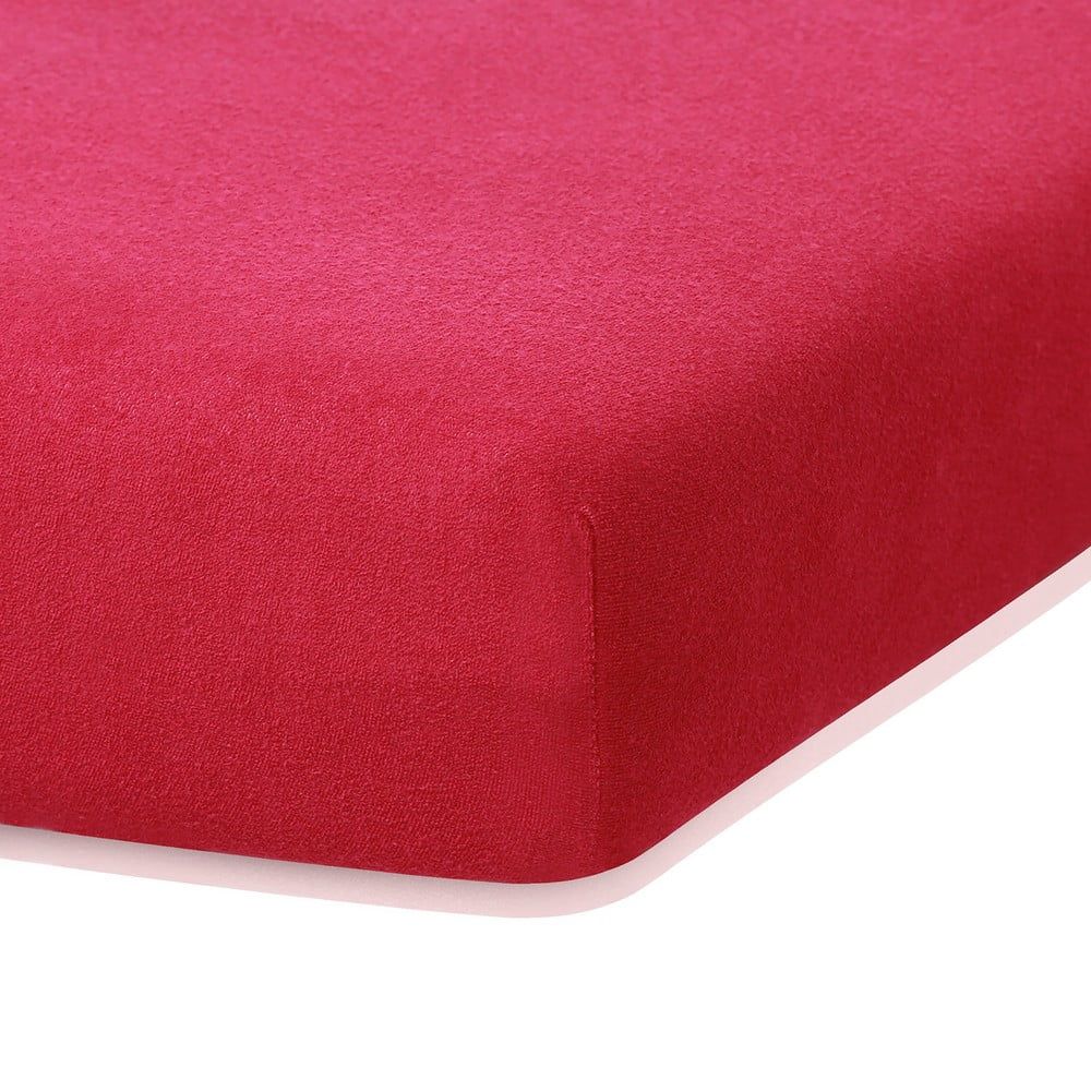 Bordó červená elastická plachta s vysokým podielom bavlny AmeliaHome Ruby, 200 x 100-120 cm - Bonami.sk