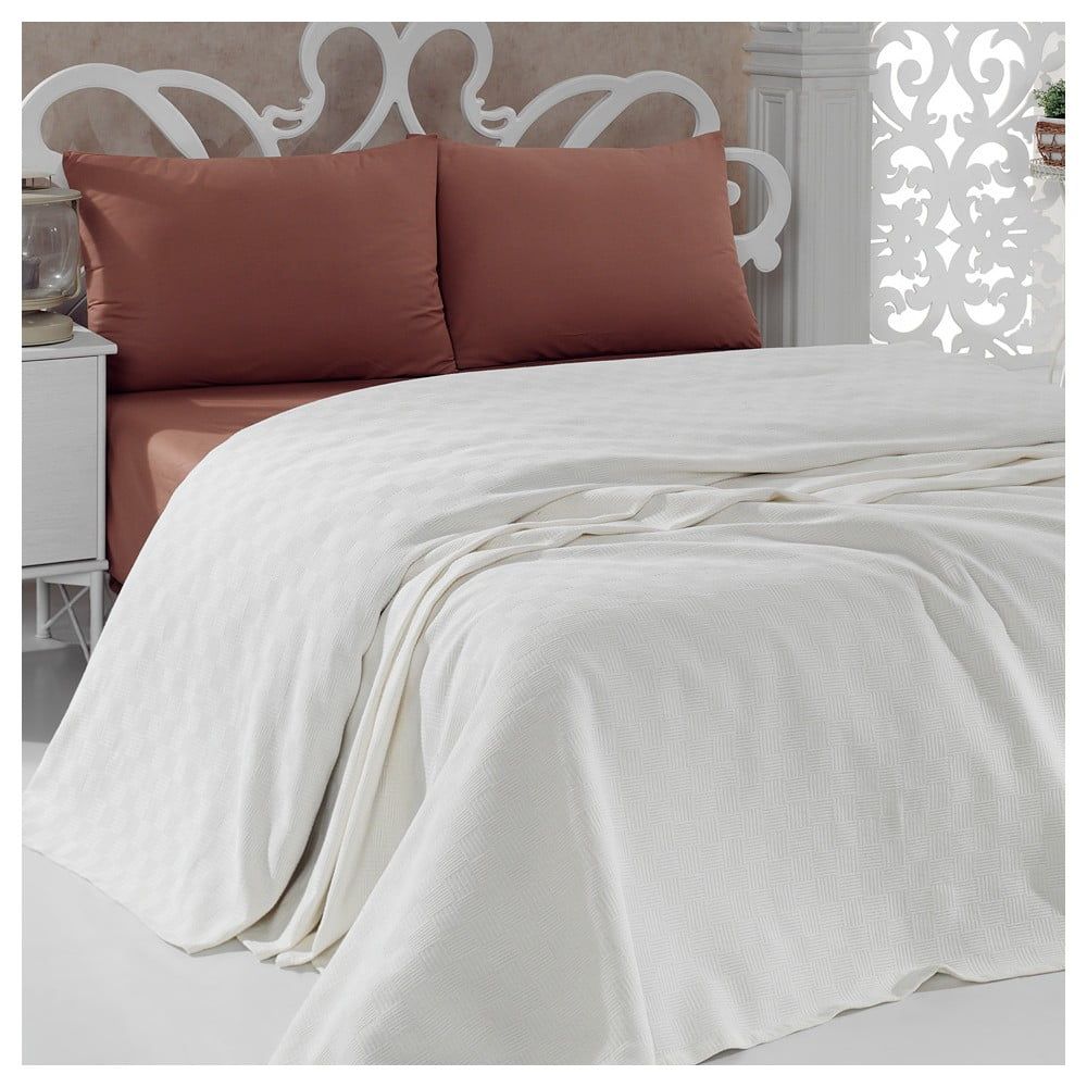Bavlnená ľahká prikrývka na posteľ Pique Cream, 200 × 240 cm - Bonami.sk