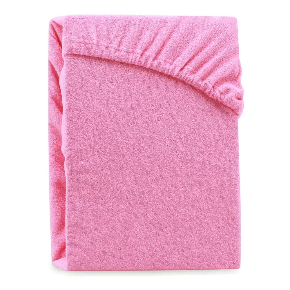 Ružová elastická plachta na dvojlôžko AmeliaHome Ruby Siesta, 220-240 x 220 cm - Bonami.sk