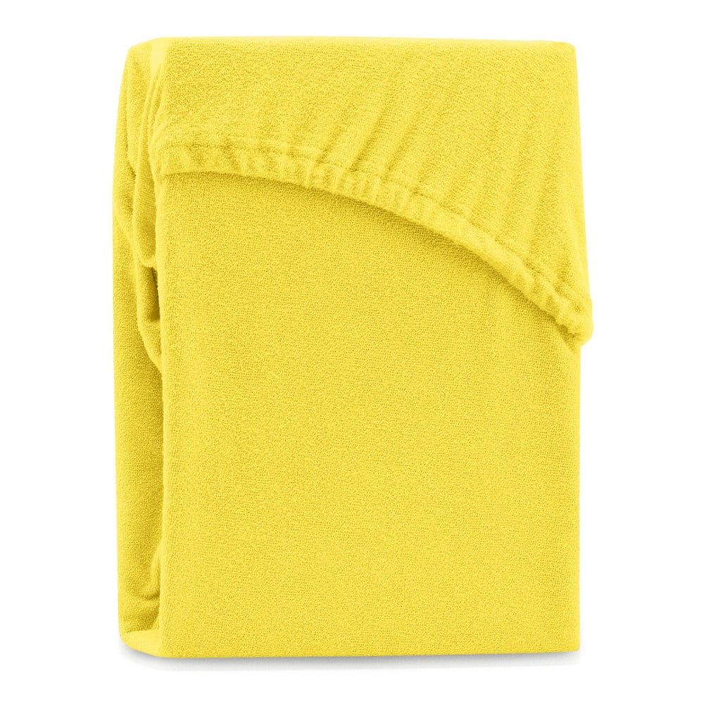 Žltá elastická plachta na dvojlôžko AmeliaHome Ruby Siesta, 220-240 x 220 cm - Bonami.sk
