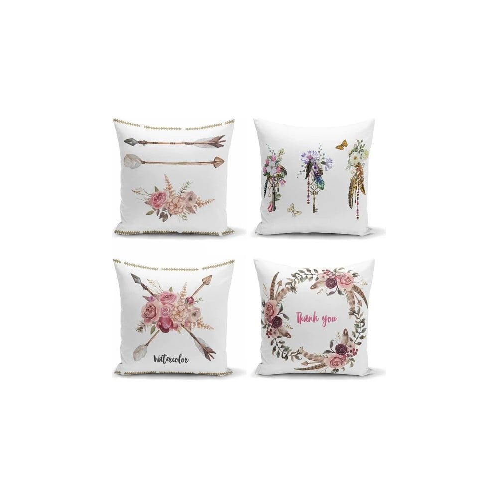 Súprava 4 dekoratívnych obliečok na vankúše Minimalist Cushion Covers Flower Key, 45 x 45 cm - Bonami.sk