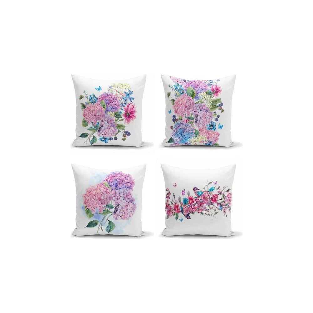 Súprava 4 dekoratívnych obliečok na vankúše Minimalist Cushion Covers Purple Pink, 45 x 45 cm - Bonami.sk