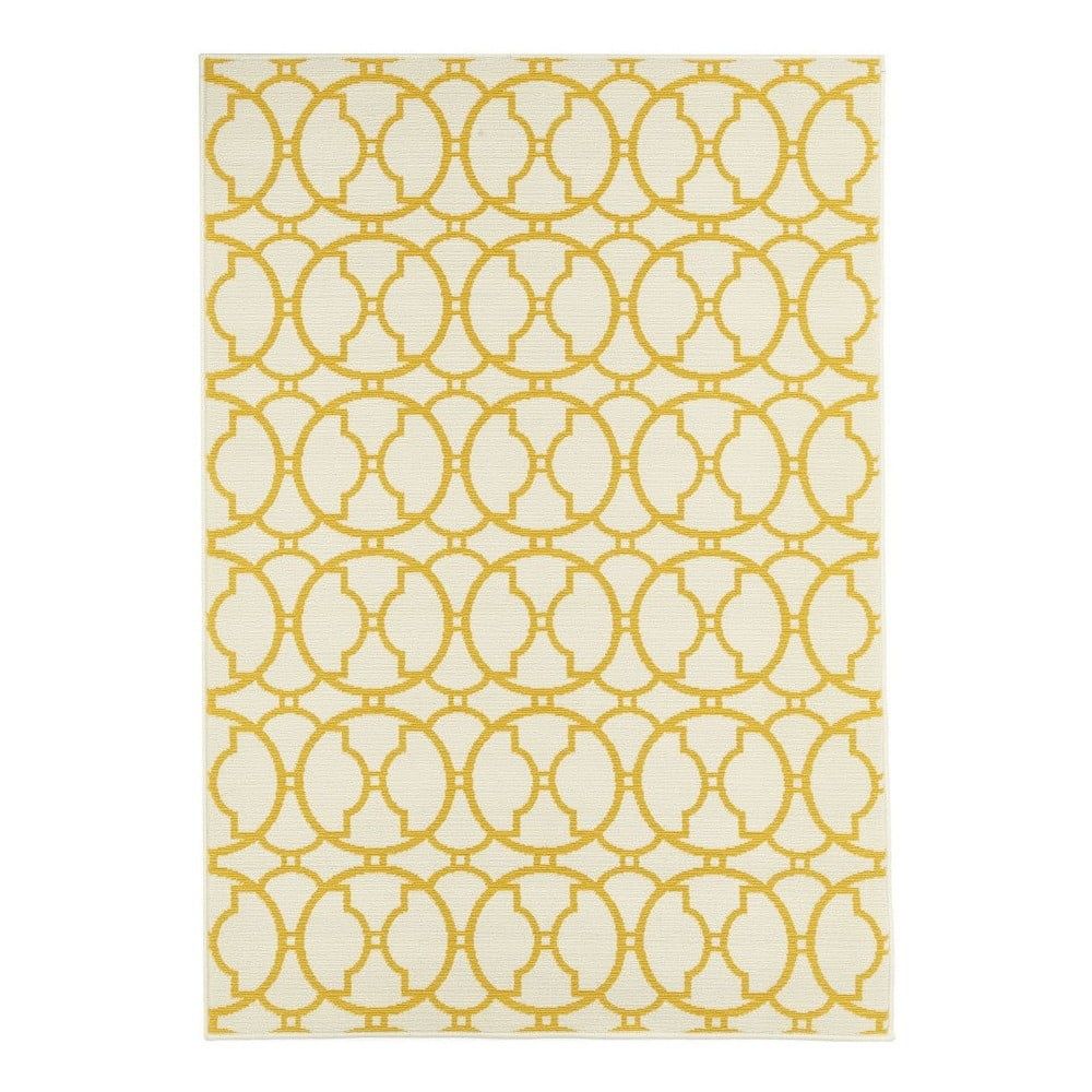 Béžovo-žltý vonkajší koberec Floorita Interlaced, 133 x 190 cm - Bonami.sk