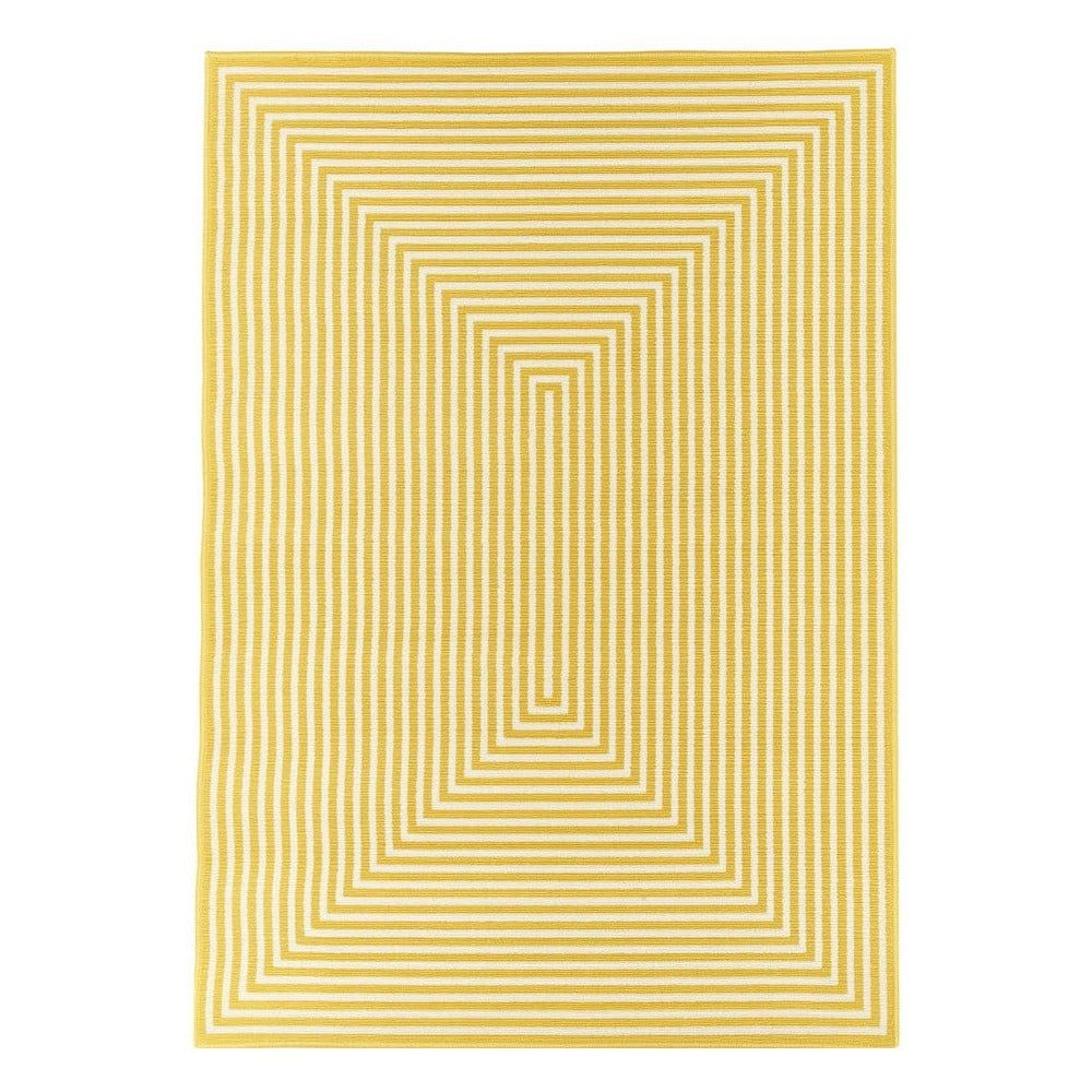 Žltý vonkajší koberec Floorita Braid, 133 × 190 cm - Bonami.sk