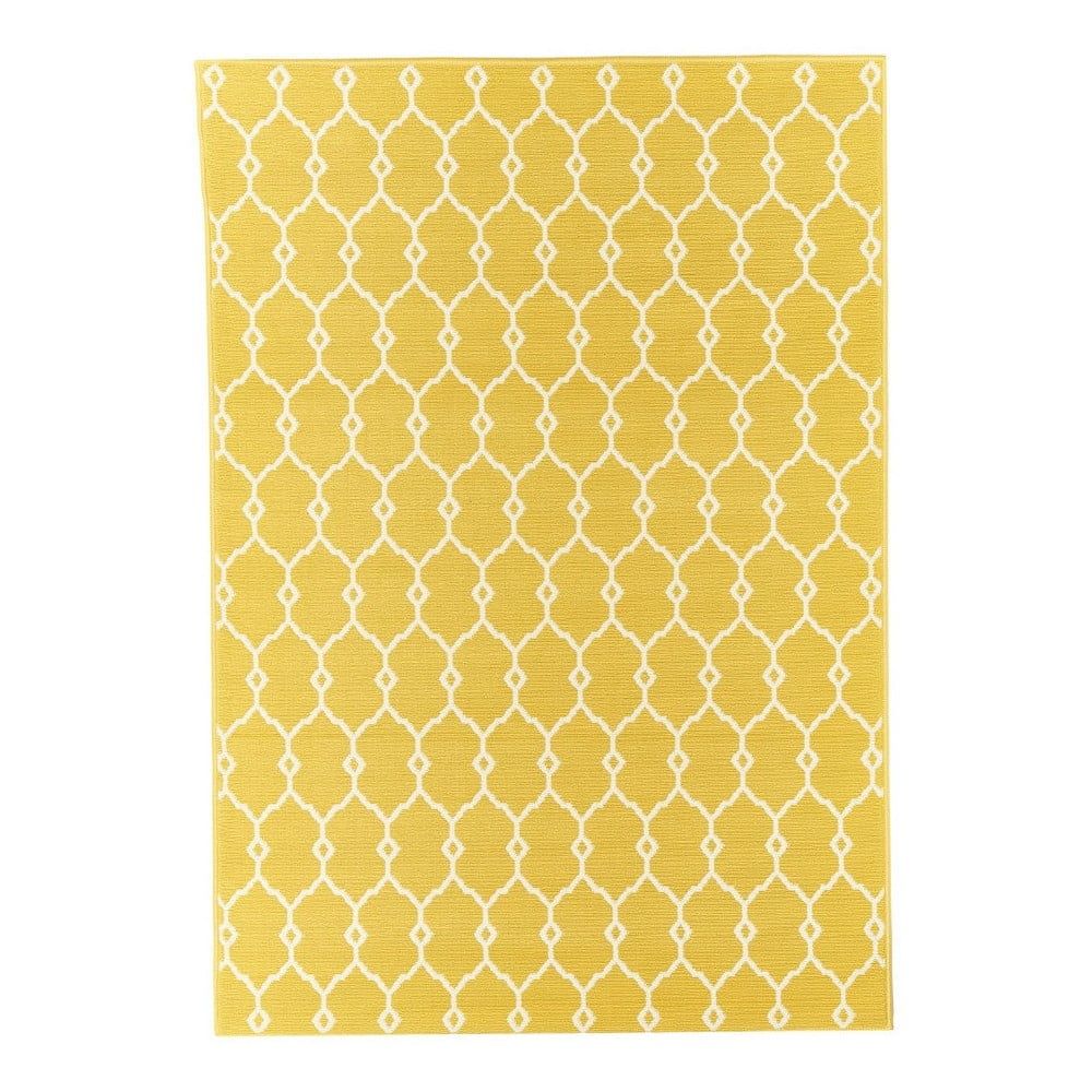 Žltý vonkajší koberec Floorita Trellis, 133 × 190 cm - Bonami.sk