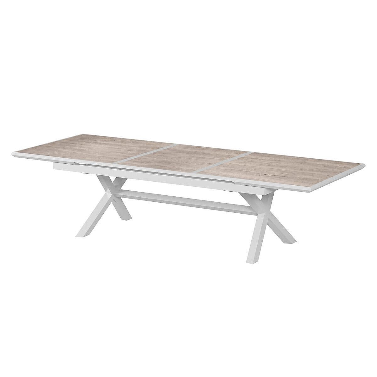 DEOKORK Hliníkový stôl BERGAMO II. 250/330 cm (biela) - i-zahradnynabytok.sk