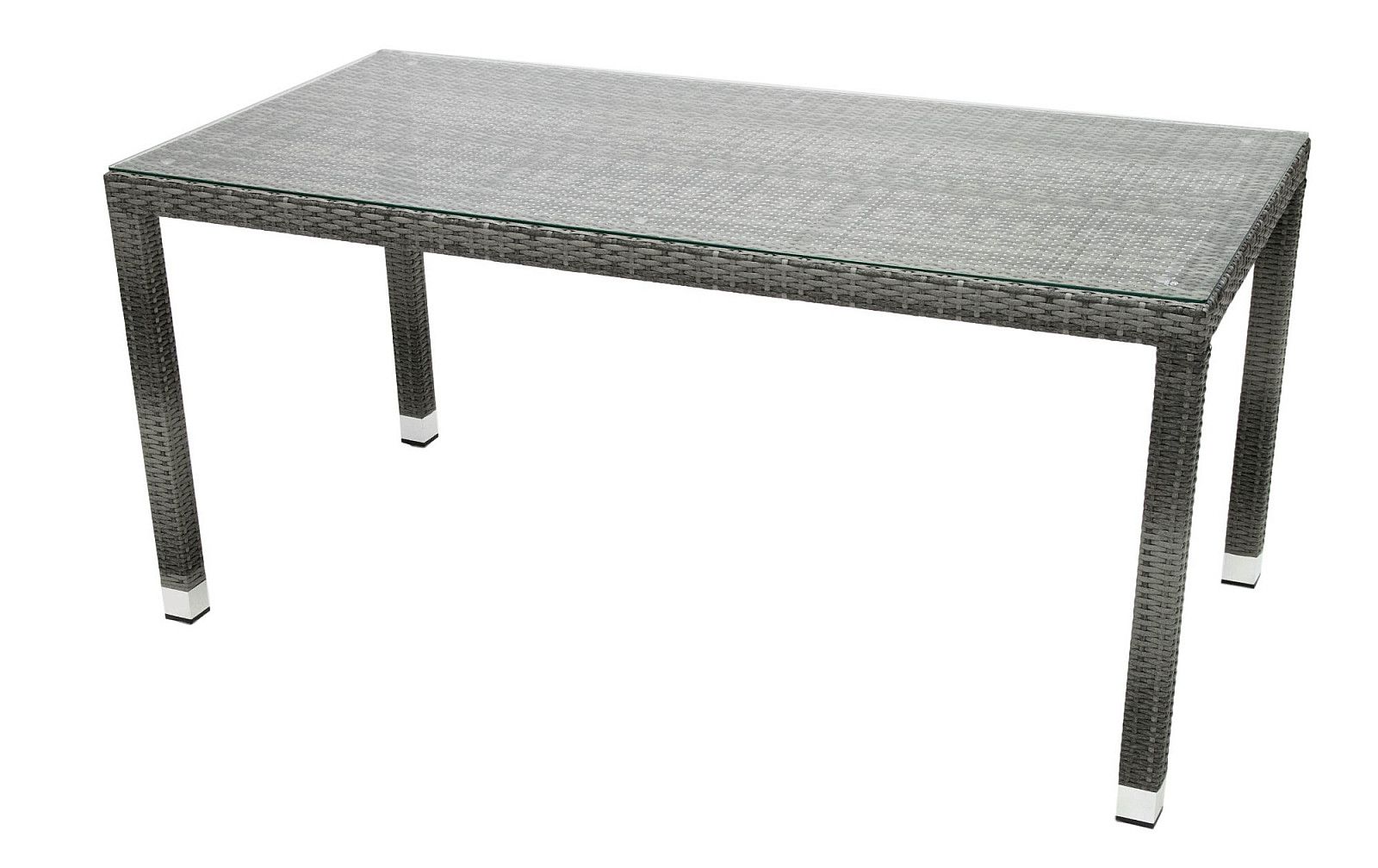 DEOKORK Záhradný ratanový stôl NAPOLI 160x80 cm (sivá) - i-zahradnynabytok.sk