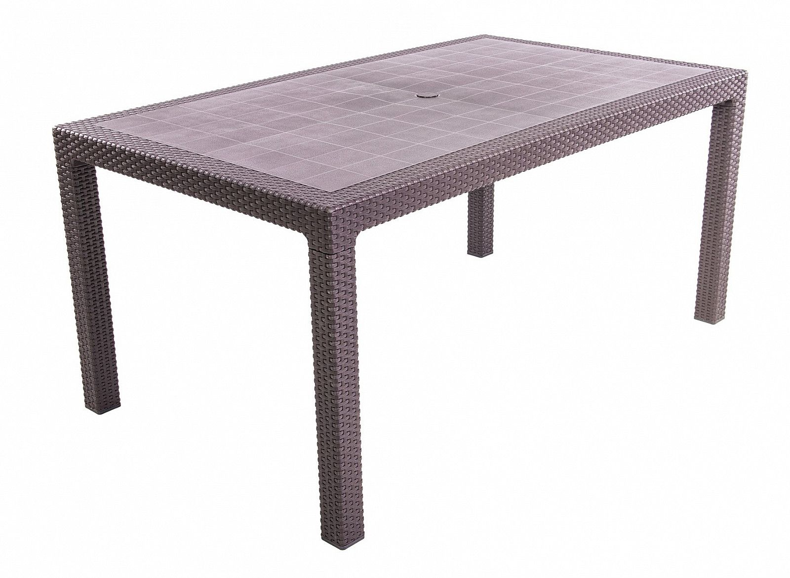DEOKORK Záhradný stôl z umelého ratanu MANHATTAN 161x95 cm (hnedý) - i-zahradnynabytok.sk