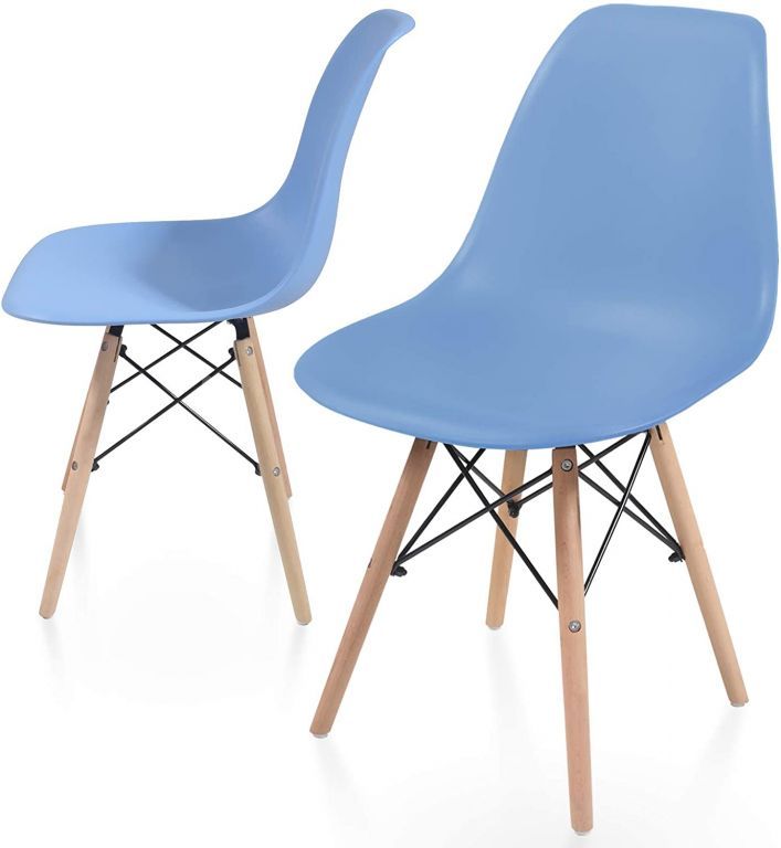 Sada stoličiek s plastovým sedadlom, 2 ks, modré - Kokiskashop.sk