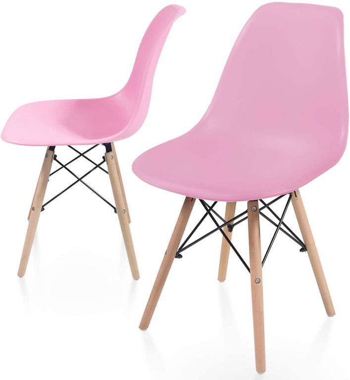 Sada stoličiek s plastovým sedadlom, 2 ks, ružové - Kokiskashop.sk