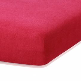 Bordó červená elastická plachta s vysokým podielom bavlny AmeliaHome Ruby, 200 x 100-120 cm