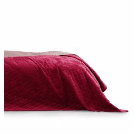 Červený pléd cez posteľ AmeliaHome Laila Mauve, 260 x 240 cm