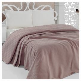 Ľahká prikrývka na posteľ Pique Brown, 200 × 240 cm