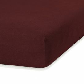 Tmavohnedá elastická plachta s vysokým podielom bavlny AmeliaHome Ruby, 200 x 140-160 cm