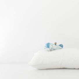 Detská biela ľanová obliečka na vankúš Linen Tales Nature, 40 x 45 cm