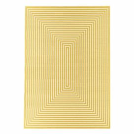 Žltý vonkajší koberec Floorita Braid, 133 × 190 cm