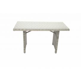 DEOKORK Ratanový stôl 140x80 cm SEVILLA (sivá)