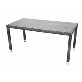 DEOKORK Záhradný ratanový stôl NAPOLI 160x80 cm (sivá)