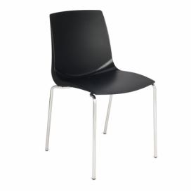 Stohovateľná stolička Adon - čierna / chróm