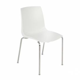 Stohovateľná stolička Adon - biela / chróm
