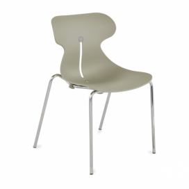 Stohovateľná stolička Mineta 4L - olivová / chróm
