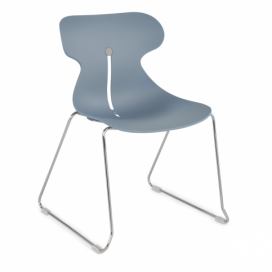 Stohovateľná stolička Mineta P - svetlomodrá / chróm